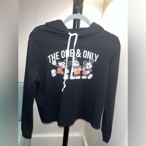 Long sleeve Size Large Mickey Mouse crop hoodie